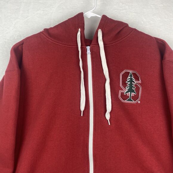 Stanford Cardinals Zip Sweater Mens 2XL XXL Red Pockets Hooded Sweatshirt NCAA - Picture 3 of 8